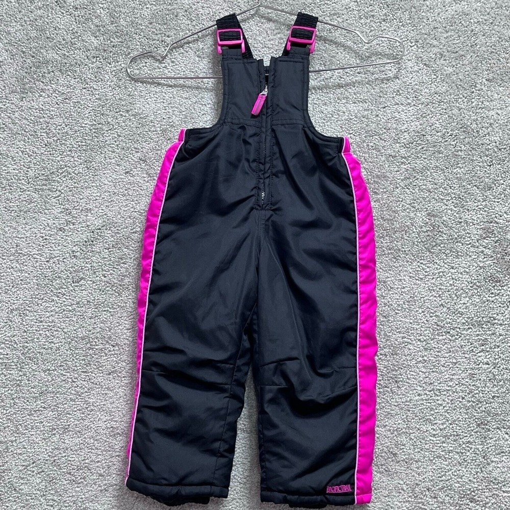 Pacific Trail Outdoor Wear Toddler Black Pink Polyester Bib Snow Suits Size 18M
